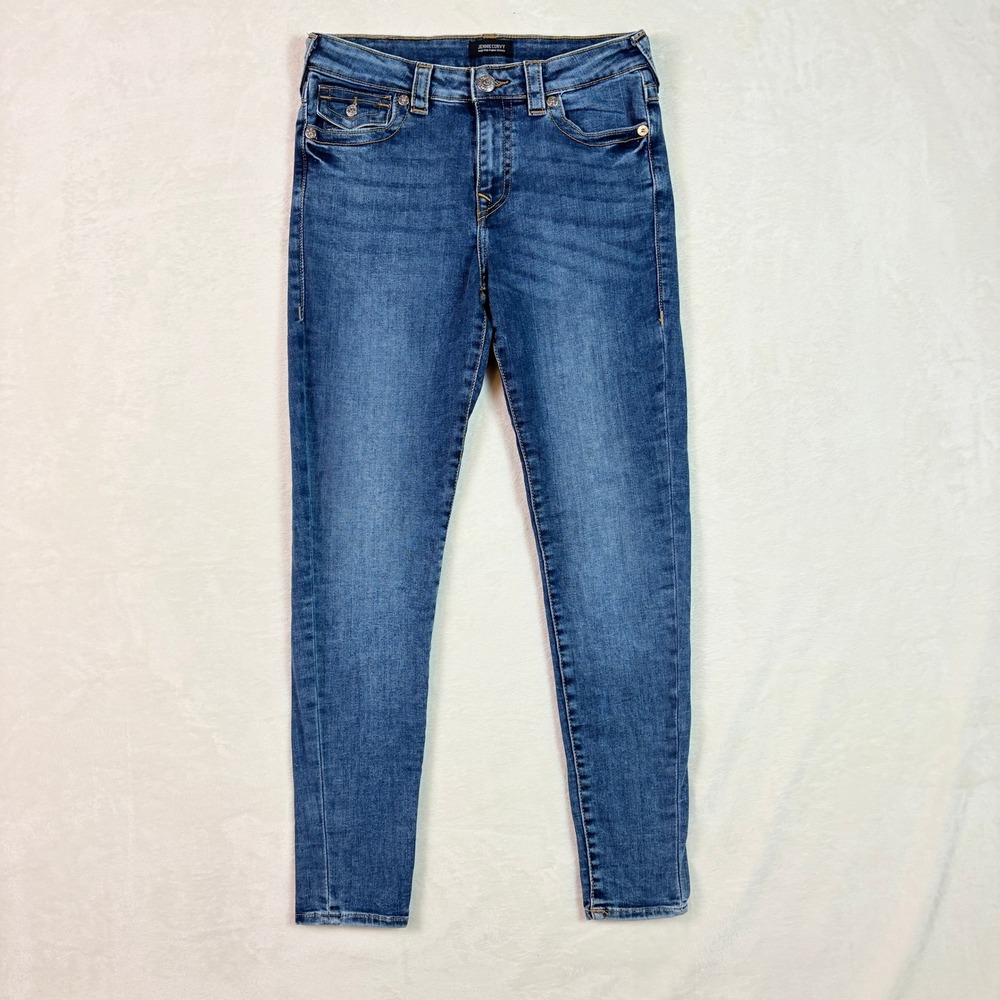 True Religion Jennie Curvy Jeans Womens‎ 28 Blue Excellent Mid Rise Super Skinny